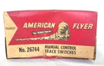 American Flyer Empty Box # 26744 Track Switches 3/16" Scale 1956 Original Vtg. Fixed Price $9.95.