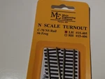 Scale Micro Engineering 15-405 Code 70 # 6 Left Turnout Lh. Fixed Price $42.75.