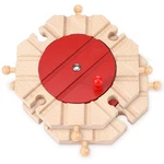 2 Pcs Wooden Train Track Expansion Set 8 Way Turntables Brick Bridge Birthday.... Fixed Price $18.74.