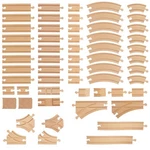 Wooden Train Tracks 58 Set, Expansion And 9 Distinct - 100.... Fixed Price $56.37.