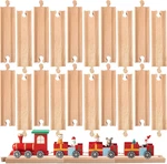 20 Pack Straight Wooden Train Bulk Tracks Expansion. Fixed Price $33.96.