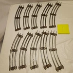 6-5013 O27 Lionel Tubular Steel Track Curved Sections Lot Of 10 Brown Ties. Fixed Price $15.99.