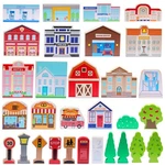 Sainsmart Jr. 30 Pcs Wooden Town Play Set, Train Accessories, Communit.... Fixed Price $38.59.
