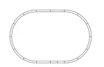 087 Roco Oval Track Rails With Rubber Ballast Measures 150X100 Cm. Fixed Price $57.79.