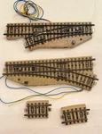 Marklin Ho Scale 3-RAIL M-track Operating Right & Left Turnout Switches #5137. Fixed Price $69.99.