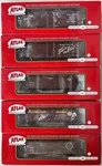 Atlas Master Line Ho Scale Box Cars -lot Of 5 Accu-mate Couplers -metal Wheels. Fixed Price $90.00.