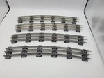 Lionel Gauge 6-65572 0-72 Curve Metal Tubular Track 4 Pieces. Fixed Price $30.00.