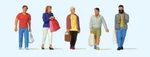 Preiser Shoppers With Bags (5) - Scale Model Railroad Figure #10673. Fixed Price $21.89.