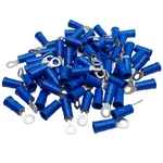 Lot Of 100 3M 12-6S-P Vinyl-insulated Ring Terminal 16-14 Awg Wire, #6 Stud Size. Fixed Price $30.00.