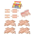 Haiabei 11 Pack Wooden Train Tracks Sets, Male-female Bump Track, One Size. Fixed Price $30.99.