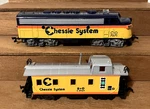 Bachmann Chessie System #7071 Locomotive Engine And Caboose - Tested; Vgc. Fixed Price $29.95.