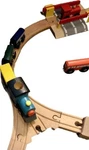 Magnetic Train Play Set Conductor Carl Wooden Track Town Starter Lot. Fixed Price $18.88.