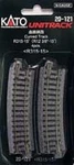 New Kato 315MM (12 3/8") Radius Curve Track 4 Pcs Scale. Fixed Price $14.87.