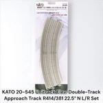 Kato 20-545 Unitrack Elev. Double-track Approach R414/381 22.5 L/r Set. Fixed Price $27.00.
