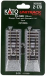 Kato #2-170 Ho Scale Straight Unitrack With 109MM (4 1/14") Bumpers. Fixed Price $12.50.