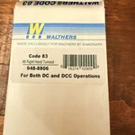 Ho Scale Walthers Shinohara 948-8806 Code 83 #8 Right Turnout For And Dcc. Fixed Price $25.00.