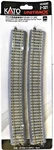 Ho Kato Unitrack 2-321 60-7/8" Large-radius Curve W/concrete Ties Pkg (4). Fixed Price $18.70.