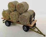Busch New Ho Scale 2-AXLE Hay Cart Farm Trailer Wagon With Load Of Rolled. Fixed Price $31.99.
