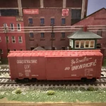 Marx Ho Scale 40' Weighted Union Pacific U.p. 104436 Sliding Door Box Car. Fixed Price $7.19.