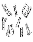 Central-valley Steps & Ladders Set Ho-scale (4) Model Railroad. Fixed Price $8.70.