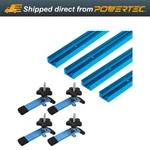 Powertec 4 Pcs 36" Double-cut Profile Universal T-track & Hold Down Clamp. Fixed Price $76.99.