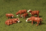 Bachmann Ho Scale Brown & White Cows 6PK New 33102. Fixed Price $8.69.