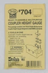 Kadee 704 HON3 Scale Ready-to-assemble Multipurpose Coupler Height Gauge. Fixed Price $12.99.