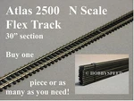 Atlas Scale Code 80 Super Flex 30" Straight Track Black Tie ATL2500 New. Fixed Price $6.84.