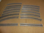 15 Tyco Ho Steel Rail Train Track Lot, 13 Curved 2 Straight, Clean With Joiners. Fixed Price $7.92.