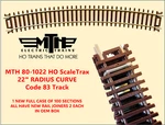 Mth Ho Scaletrax 80-1022 22" Radius Curve Case 100 New Very Hard To Find. Fixed Price $125.00.