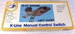 K-line 0-27 Gauge 42" Inch Radius Left Hand Manual Control Switch Track K-273. Fixed Price $27.95.