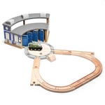 Sainsmart Jr. Wooden Train Track With Roundhouse - Railway Toy One Size,. Fixed Price $77.99.