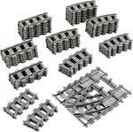 Classic City Train Tracks, 54 Pieces Railroad With 32 Curved, 20 Straight. Fixed Price $45.87.