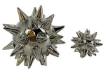Silver Glam Geometric Spiked Urchin Sculpture Set Of 2 (8 & 4 ) Starburst Mcm. Fixed Price $19.99.