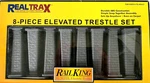 New Rail King Real Trax O-scale 8-PIECE Elevated Trestle Set (40-1034). Fixed Price $31.64.