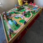 Kid's Wood Play Railway Train Table Set 120 Pc Brio Thomas & Friends Compatible. Fixed Price $310.16.