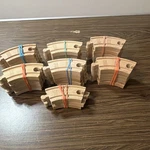 Thomas Wooden Railway 3.5" Curved Track To Female 34 Pieces. Fixed Price $20.49.