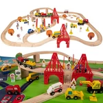 100 Pcs Wooden Train Track Set, Toys Railway Vehicles For 3-10 Years Ol.... Fixed Price $87.88.