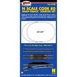 Atlas Model Railroad Code 80 Snap-track Starter Set 24 ATL2788. Fixed Price $54.95.