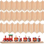 50 Pcs Wooden Train Track Set Straight Bulk Hardwood T.... Fixed Price $57.52.