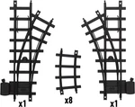 Ready-to-play 10-PIECE Inner Loop Black Plastic Track Pack. Fixed Price $28.95.