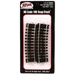 Atlas #832 Ho-scale Code 100 1/2 -15" Radius Curved Snap-track (4). Fixed Price $9.99.