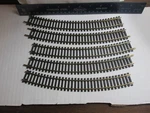 Tyco # 15685 18 Right Curve Ho Scale Track Pcs. Fixed Price $12.00.
