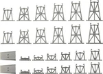 Bachmann Graduated Trestle Set (26) - Scale Model Railroad Bridge #42523. Fixed Price $23.31.