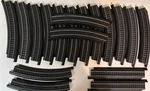 Life-like Ho Power-loc Track, 16 Curves, 2 Straight Including Terminal Re-railer. Fixed Price $29.99.