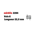 22.5MM K-track Straight Rail Marklin 2204 Ho 1/87. Fixed Price $5.35.