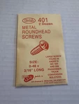 Kadee #401 Metal Self-tapping Screws 0-48 X 3/16IN (24) Pcs. Fixed Price $5.99.