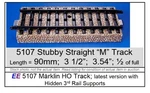 New 5107 Rklin Ho Stubby "m" Track 1/2 Strait, Hidden 3RD Rail Supports; 12TIE. Fixed Price $8.22.