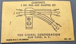 Vintage Lionel Toy Train 1 No. 022-500 Adapter Set Model Original Nos Envelope. Fixed Price $14.99.