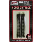 Atlas Scale New 2026 Code 55 Track Radius 1/2 Curve (6 Pieces) 2027. Fixed Price $13.93.